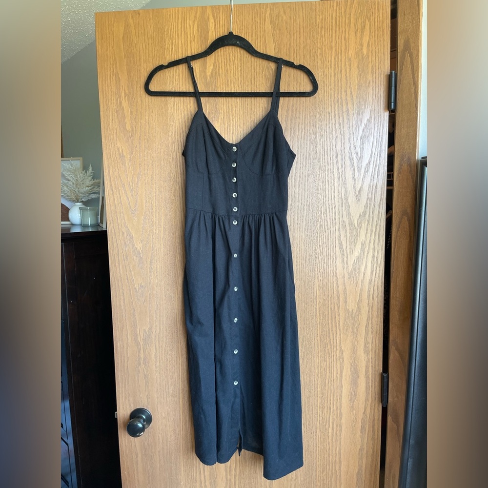 Rollas Eve Linen Midi Dress - Picture 2 of 4